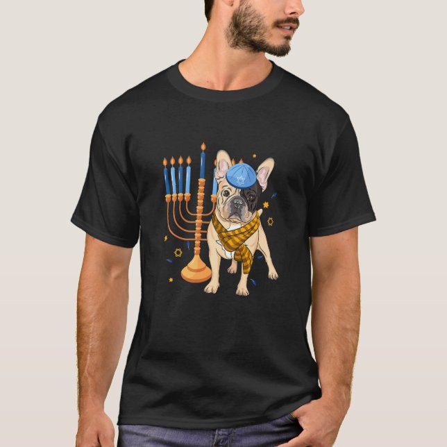 Hund Hanukkah Pajamas Chanuk (judisk engelsk bullr T Shirt (Framsida)