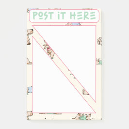 Hund har bokat här. post-it block