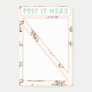 Hund har bokat här. post-it block