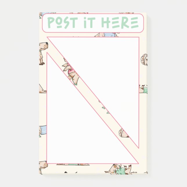 Hund har bokat här. post-it block (Framsida)