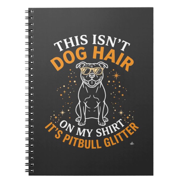 Hund Hår Pitbull Glitter Solglasögon Stjärnor Anteckningsbok (Framsidan)