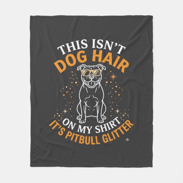 Hund Hår Pitbull Glitter Solglasögon Stjärnor Fleecefilt (Framsidan)