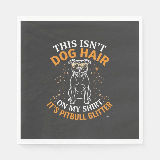 Hund Hår Pitbull Glitter Solglasögon Stjärnor Pappersservett (Framsidan)