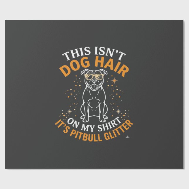 Hund Hår Pitbull Glitter Solglasögon Stjärnor Presentpapper (Platt)