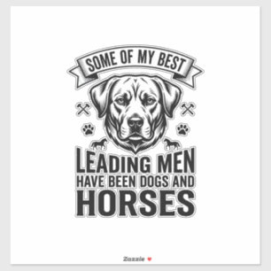 Hund Häst Älskare Vintage Ledande Män Design_1 Klistermärken