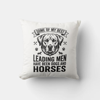 Hund Häst Älskare Vintage Ledande Män Design_1 Kudde