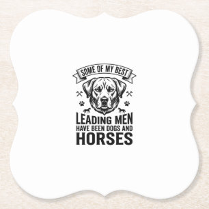 Hund Häst Älskare Vintage Ledande Män Design_1 Underlägg Papper