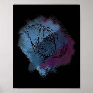 Hund Hatch - Färg Line Art Tattoo Poster