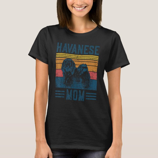 Hund Havanese Mamma Vintage Havanese Mamma T Shirt (Framsida)