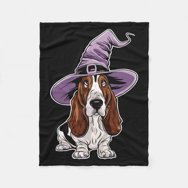 Hund Häxa Halloweennummer Fleecefilt (Framsidan)
