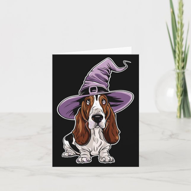 Hund Häxa Halloweennummer Kort (Framsida)