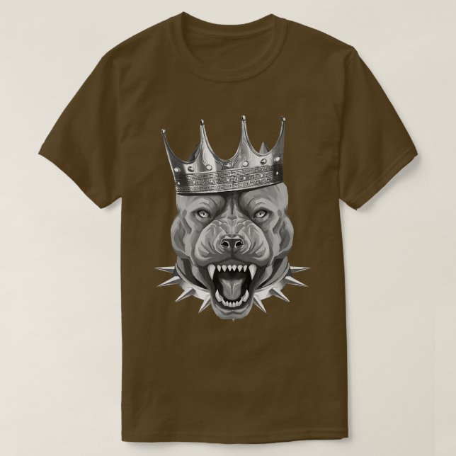 Hund Head Kung Pit Beast Krona Motivation Gym Work T Shirt (Design framsida)