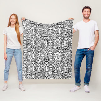 Hund Head Mönster Fleecefilt