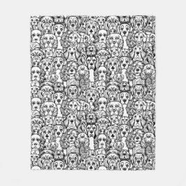 Hund Head Mönster Fleecefilt