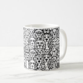 Hund Head Mönster Kaffemugg