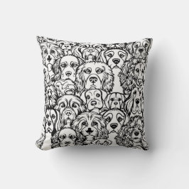 Hund Head Mönster Kudde