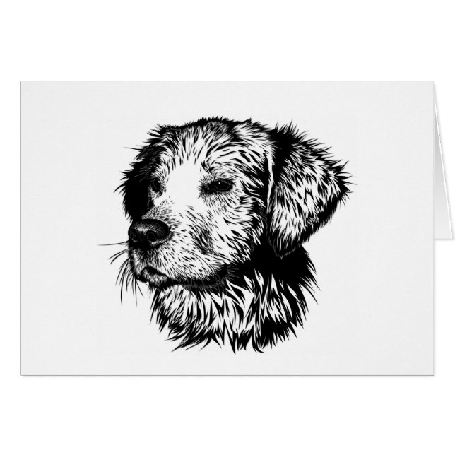 Hund Head Sketch OBS Kort (Framsidan Horizontal)