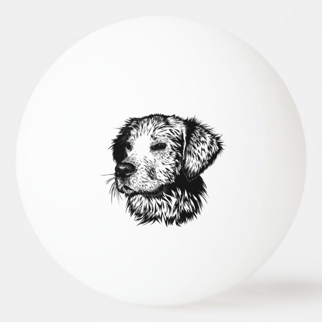 Hund Head Sketch Pingisboll (Framsidan)
