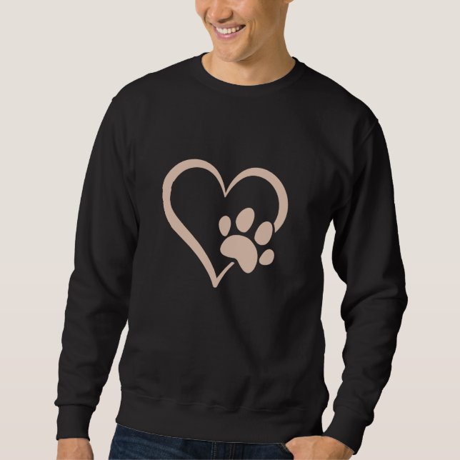 Hund Heart Kärlek Djurälskare Lång Ärmad Tröja (Framsida)