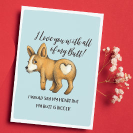 Hund Heart - Mitt knappfunna Valentines Card - Helgkort