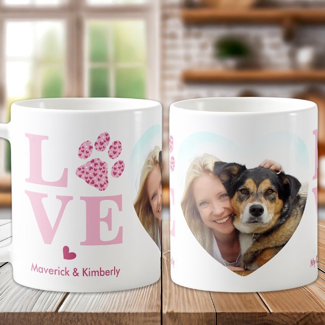 Hund Heart Photo Personlig Pet Valentine Kaffemugg (Skapare uppladdad)