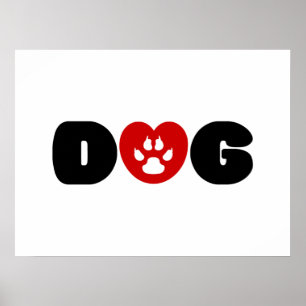 Hund Heart Poster