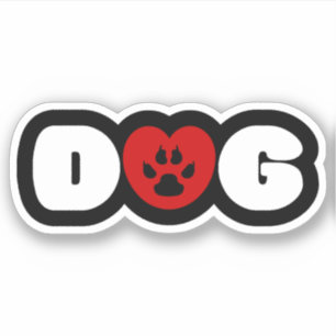 Hund Heart Sticker Klistermärken