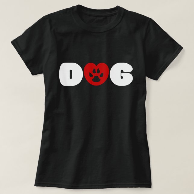 Hund Heart T-Shirt (Design framsida)