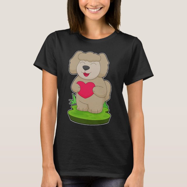 Hund Heart T Shirt (Framsida)