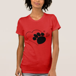 Hund Hearts i Kärlek My Hund Red Bra Jersey T-shirt