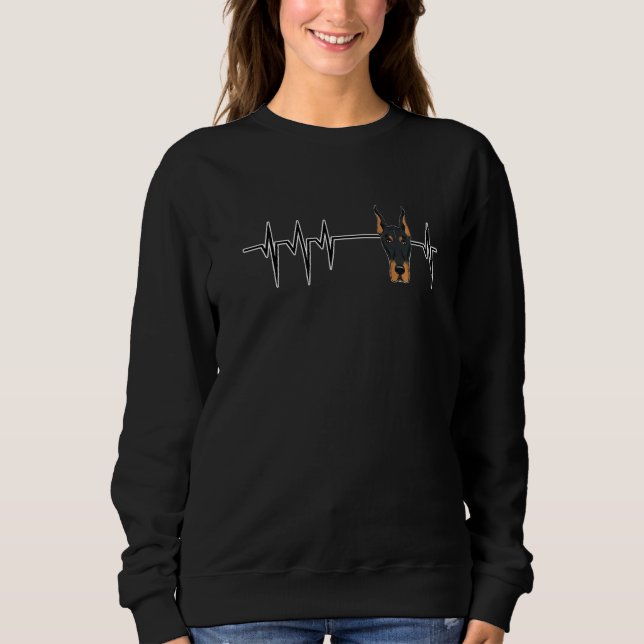 Hund Heartslag I Doberman T Shirt (Framsida)