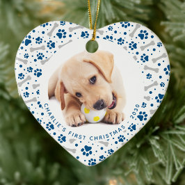 Hund Helgdag Bone Personlig Pet Photo Julgransprydnad Keramik