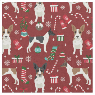 hund helgdag christmas burgundy, råtta tyg