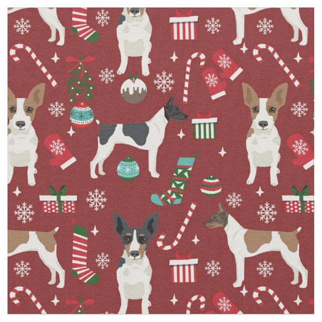 hund helgdag christmas burgundy, råtta tyg (Närbild)