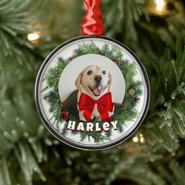 Hund Helgdag Ornament - Anpassningsbar Photo Gift (Träd)