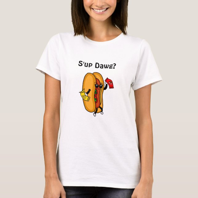 Hund, Hett Hund Pun, roligt söt T Shirt (Framsida)