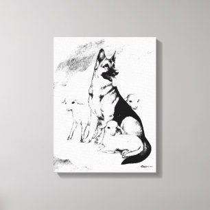 Hund himlen, masterlåset canvastryck