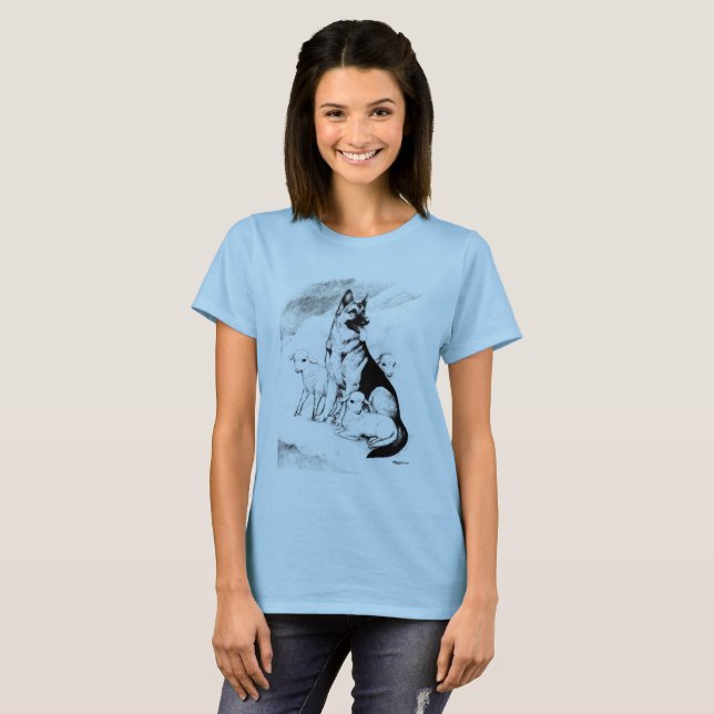 Hund himlen, masterlåset t shirt (Hel framsida)