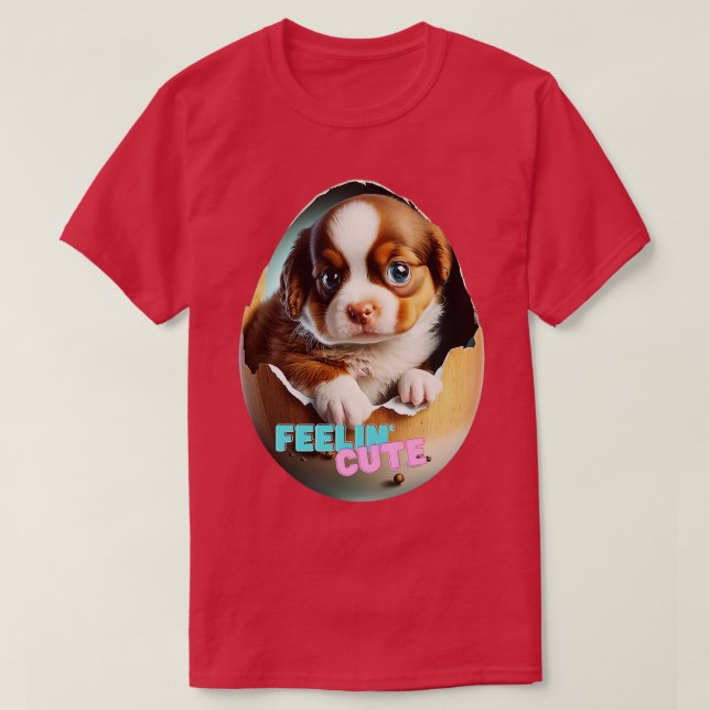 Hund historia i äggen t shirt (Design framsida)