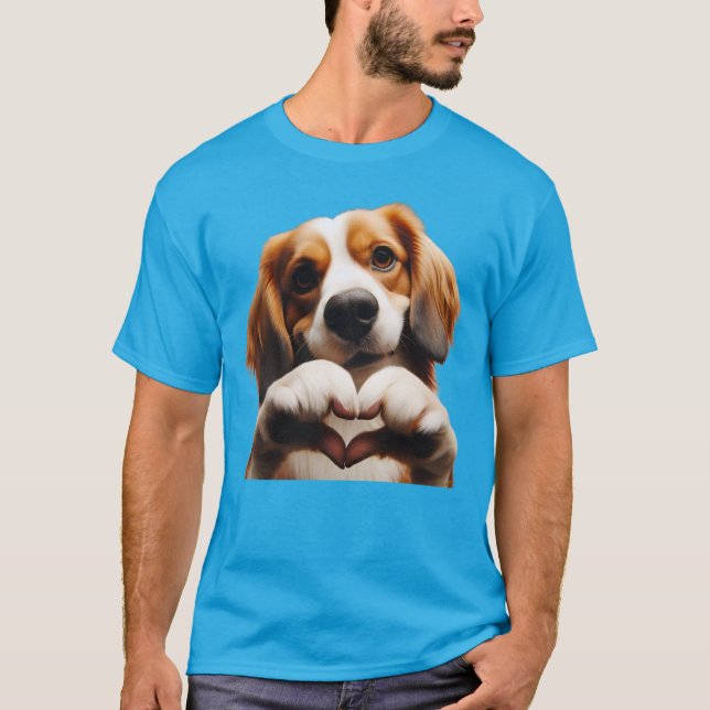 HUND Hjarta T Shirt (Framsida)