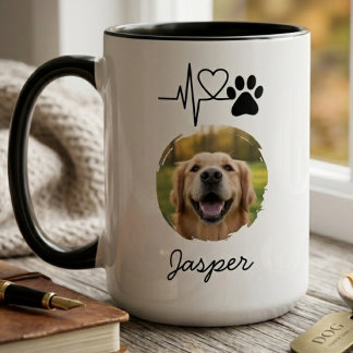 Hund Hjärtfrekvens Tassavtryck Husdjur Minnesgåva Mugg