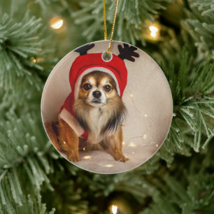 Hund Hjort Julgransprydnad Keramik