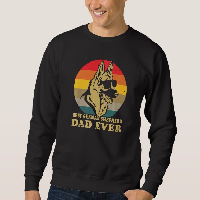 Hund Holders Synlige German Shepherd Pappa någonsi Lång Ärmad Tröja (Framsida)