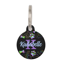 Hund Holografisk Ombre Rainbow Monogram Pet ID-tag