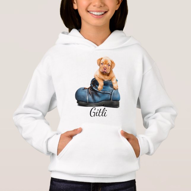 Hund Hoodie T Shirt (Framsida)