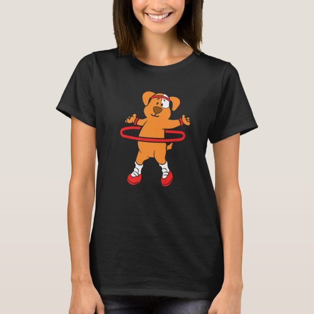 Hund Hooping Huller Ring Hula Hopping T Shirt (Framsida)