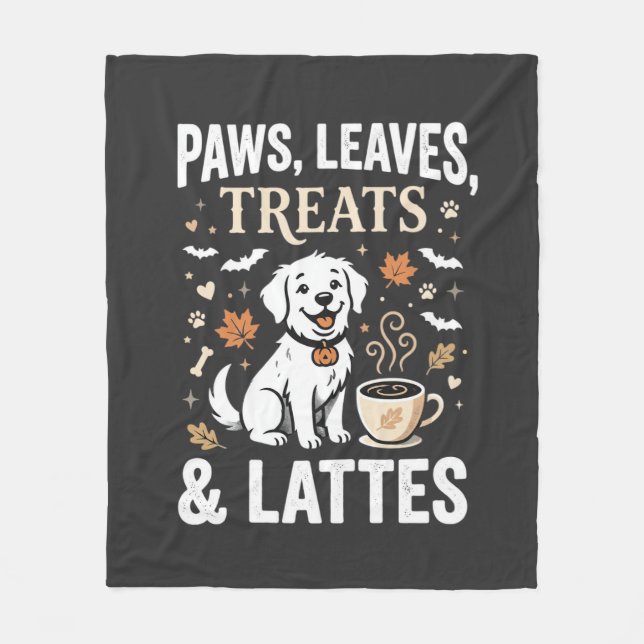 Hund Höst Latte Halloween Fleecefilt (Framsidan)