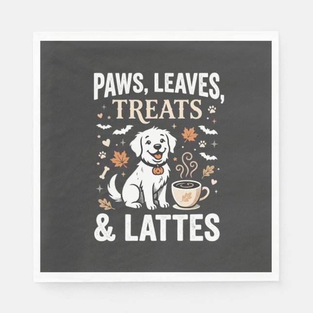 Hund Höst Latte Halloween Pappersservett (Framsidan)