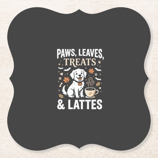 Hund Höst Latte Halloween Underlägg Papper (Framsida)
