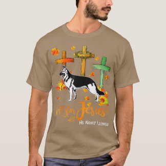 Hund hösten sjunker för Jesus. Han Lämnar aldrig t Shirt